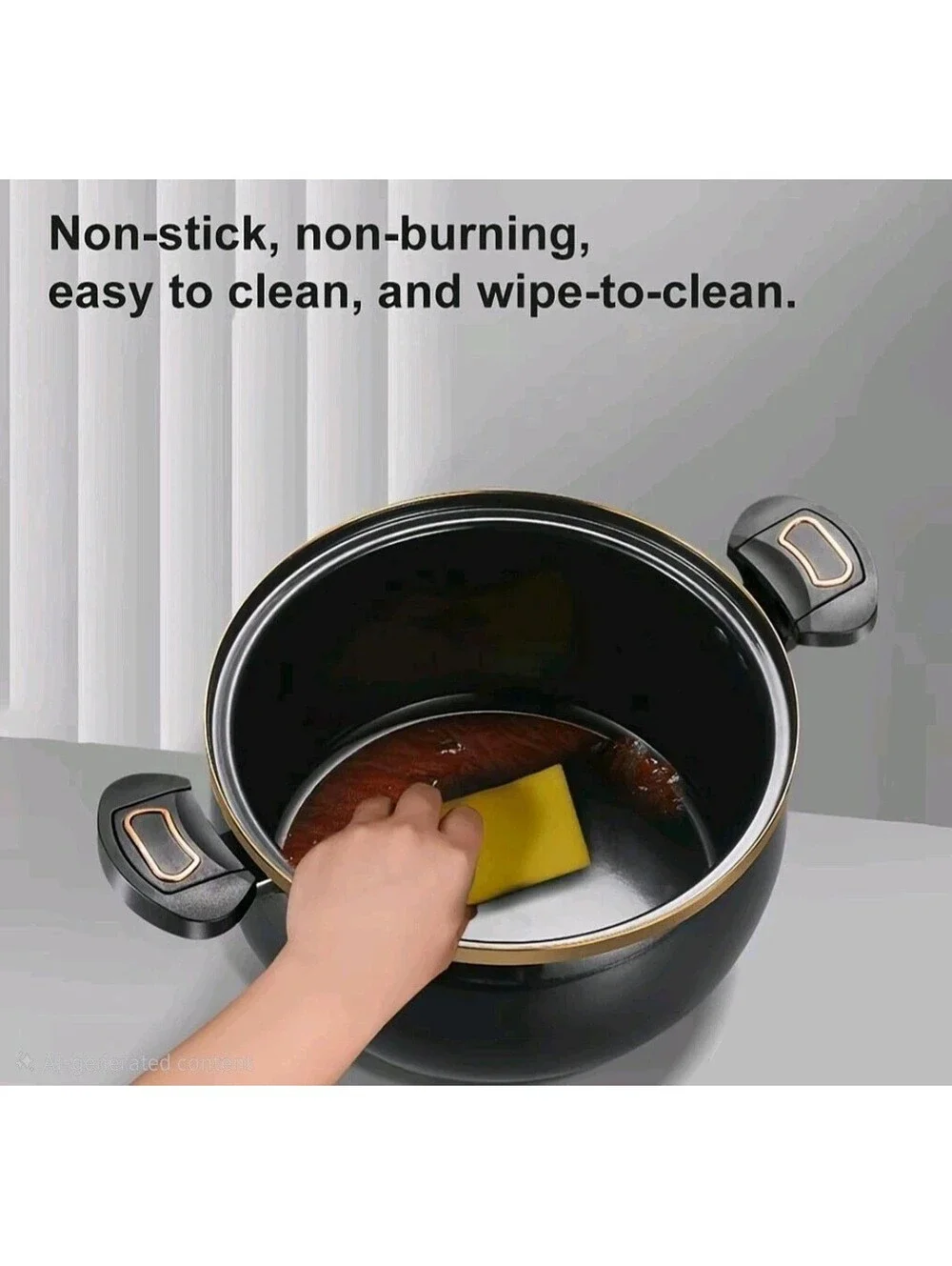 Large capacity stockpot with twist handle for quick cooking Nonstick 8.45 QT